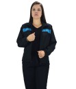 Conjunto Agasalho Feminino Tactel Microfibra Butu Biru Preto